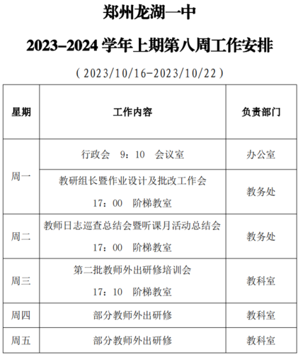 周安排